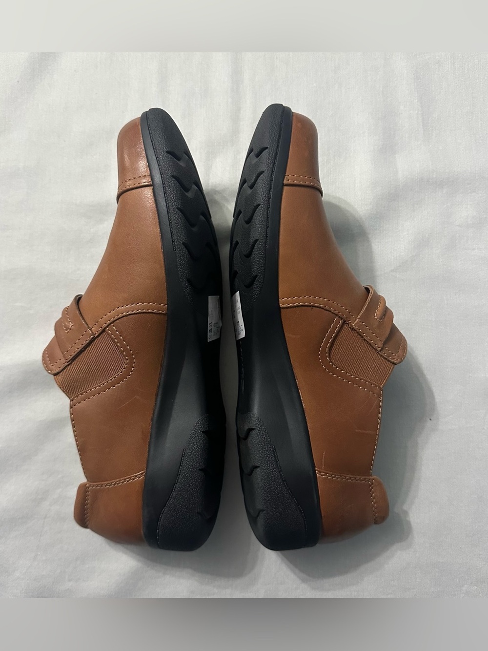 Clarks Collection Womens 8 M Brown Leather Slip On Comfort Loafers Clogs - Picture 9 of 14